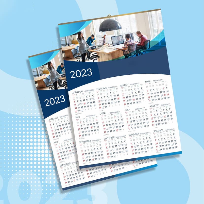 Kalender Dinding Jepit Kaleng