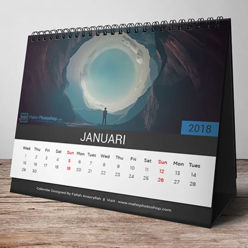 Kalender Meja Landscape