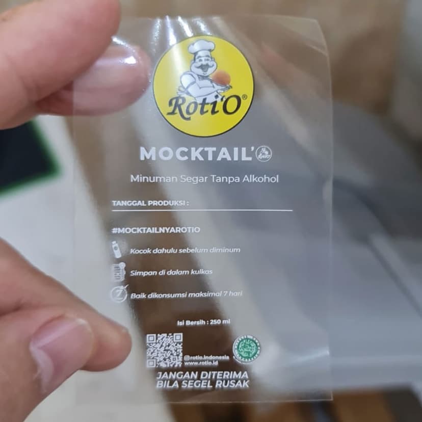 Stiker Tranparant Tinta Putih